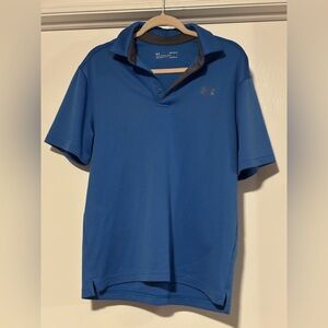 Under Armour Men’s  Blue Polo with Contrast Collar